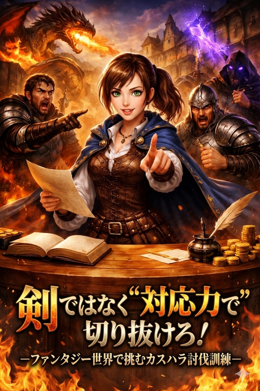 剣ではなく対応力で切り抜けろ — ファンタジー世界で挑むカスハラ討伐訓練